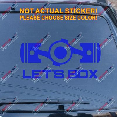 Let's Box Boxer Flat 4 Car Decal Sticker Fit for Subaru STI WRX Vinyl JDM Die Cut no Background Pick Color Size (Blue, 6'' (15.2cm))