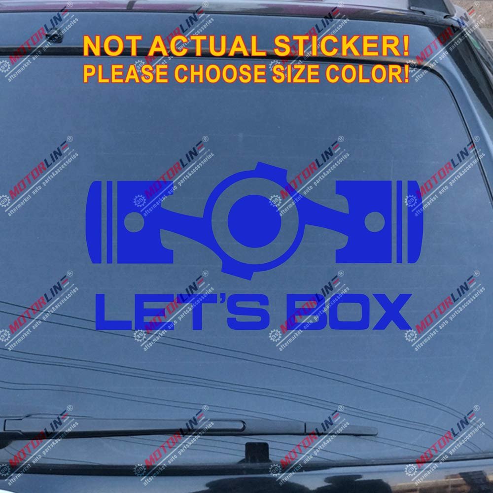 Let's Box Boxer Flat 4 Car Decal Sticker Fit for Subaru STI WRX Vinyl JDM Die Cut no Background Pick Color Size (Blue, 6'' (15.2cm))