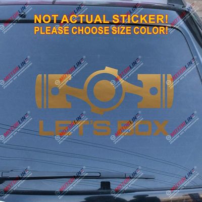 Let's Box Boxer Flat 4 Car Decal Sticker Fit for Subaru STI WRX Vinyl JDM Die Cut no Background Pick Color Size (Gold, 40'' (101.6cm))
