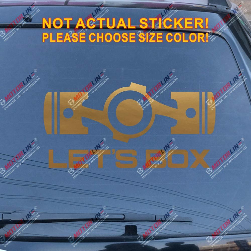 Let's Box Boxer Flat 4 Car Decal Sticker Fit for Subaru STI WRX Vinyl JDM Die Cut no Background Pick Color Size (Gold, 40'' (101.6cm))