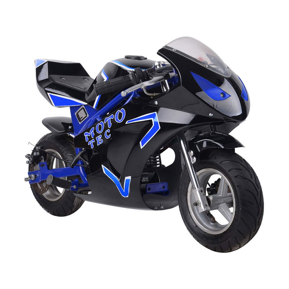 MotoTec Gas Pocket Bike Gt 49Cc 2 Stroke Blue