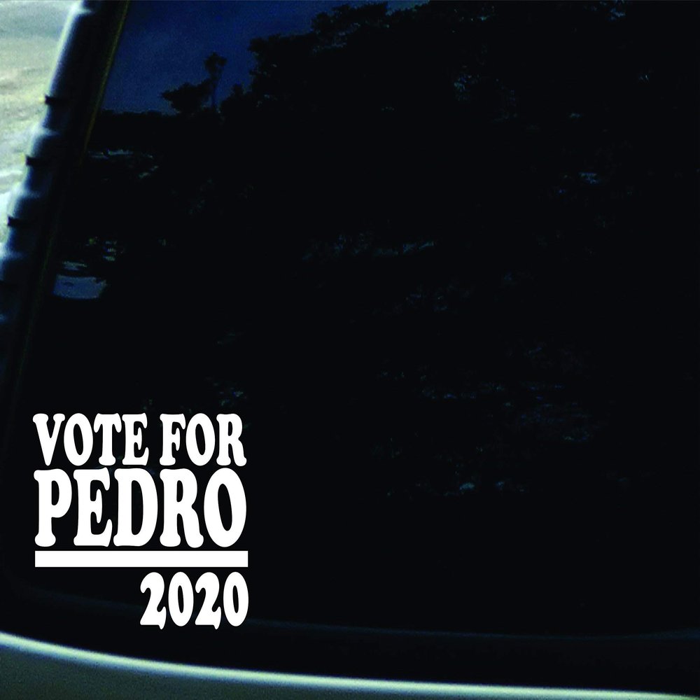 6" X 3.8" Vote for Pedro 2028 Funny Vinyl Die Cut Decal for Your Car, Truck, Laptop, Window