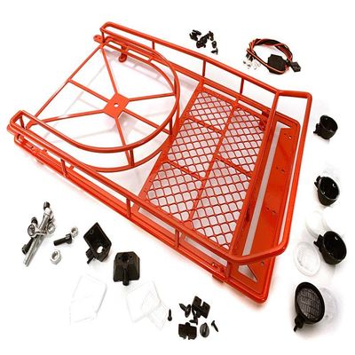 Integy Realistic 1/10 Scale Alloy Luggage Tray 250x150x45mm with 4 LED Spot Light Set