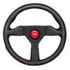 MOMO Montecarlo Alcantara Steering Wheel | 350mm | Black Grip, Anodized Spoke | Red Stitch & Horn Button | Fits Most Cars | Universal Fit | High-End Italian Design view 1