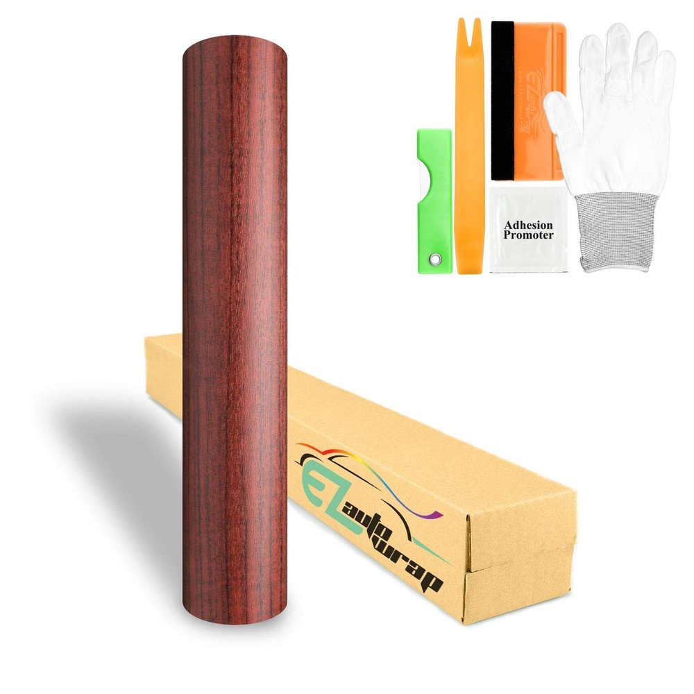48"x48" (4FT x 4FT) Wood 1550 Wood Grain Vinyl Wrap Faux Finish Textured Self Adhesive Peel and Stick Roll Paper Film DIY Decal Bubble Free for Home Office Furniture Free Tool Kit