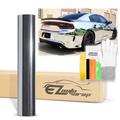 60"x600" (5FTx50FT) Silver Supercast Chrome Vinyl Wrap Sticker Car Auto Vehicle Motorcycle DIY Decal Sheet with Air Release Channel Bubble Free Self Adhesive Peel and Stick Free Tool Kit