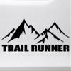 Minglewood Trading Yellow - Trail Runner Vinyl Decal - Running 5K 10K 13.1 26.2 Marathon - Die Cut Sticker - 8w x 3h inches view 2
