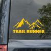 Minglewood Trading Yellow - Trail Runner Vinyl Decal - Running 5K 10K 13.1 26.2 Marathon - Die Cut Sticker - 8w x 3h inches view 3
