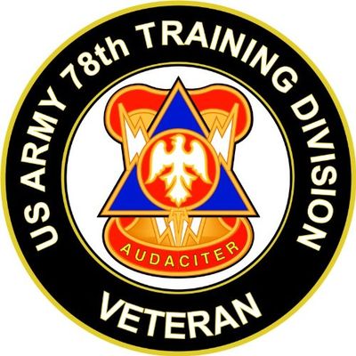 US Army Veteran 78th Training Division Unit Crest Sticker Decal 3.8"