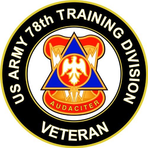 US Army Veteran 78th Training Division Unit Crest Sticker Decal 3.8"