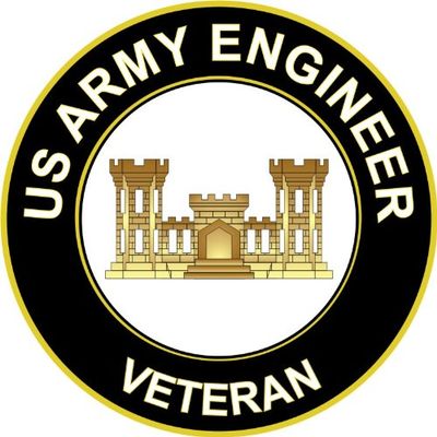 3.8" US Army Engineer Veteran Decal Sticker