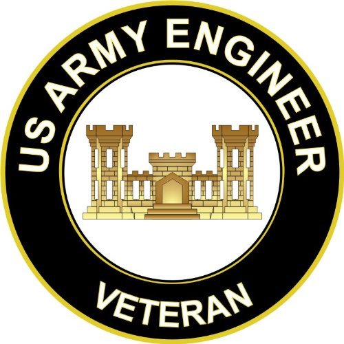 3.8" US Army Engineer Veteran Decal Sticker