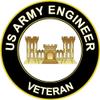 3.8" US Army Engineer Veteran Decal Sticker view 1