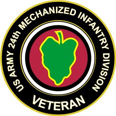 3.8" US Army 24th Mechanized Infantry Division Veteran Decal Sticker