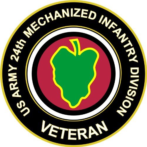 3.8" US Army 24th Mechanized Infantry Division Veteran Decal Sticker