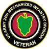 3.8" US Army 24th Mechanized Infantry Division Veteran Decal Sticker view 1