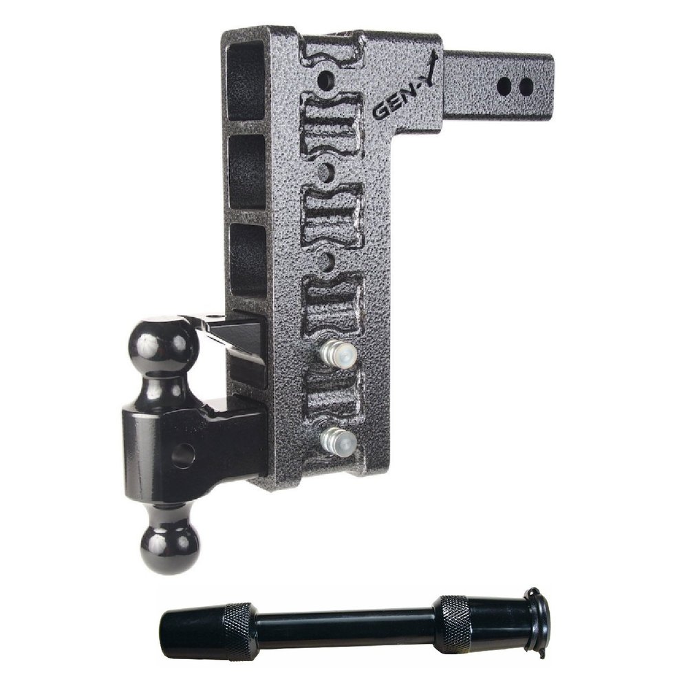 GEN-Y Hitch GH-625 Class V 2.5" Receiver 12" Drop Hitch 21K Towing w/ Black 5/8" Key Receiver Lock Bundle