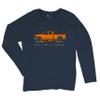 Tee Hunt Roll with Power Pickup Truck Women's Graphic Long Sleeve T-Shirt - Offroad 4x4 Design Medium Navy Blue view 1