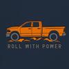 Tee Hunt Roll with Power Pickup Truck Women's Graphic Long Sleeve T-Shirt - Offroad 4x4 Design Medium Navy Blue view 4