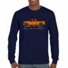 Tee Hunt Roll with Power Pickup Truck Men's Graphic Long Sleeve T-Shirt - Offroad 4x4 Design X-Large Navy Blue view 2