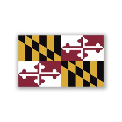 2-Pack Maryland State Flag Decal Stickers | Official State Flag of Maryland Stickers | 5-Inches by 3-Inches | Premium Quality Vinyl | PD326