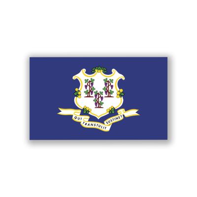 2-Pack Connecticut State Flag Decal Stickers | Official Flag of Connecticut Stickers | 5-Inches by 3-Inches | Premium Quality Vinyl | PD313