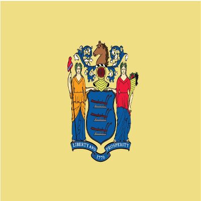2-Pack New Jersey State Flag Decal Sticker | 5-Inches by 3-Inches | Premium Quality Vinyl | PD336