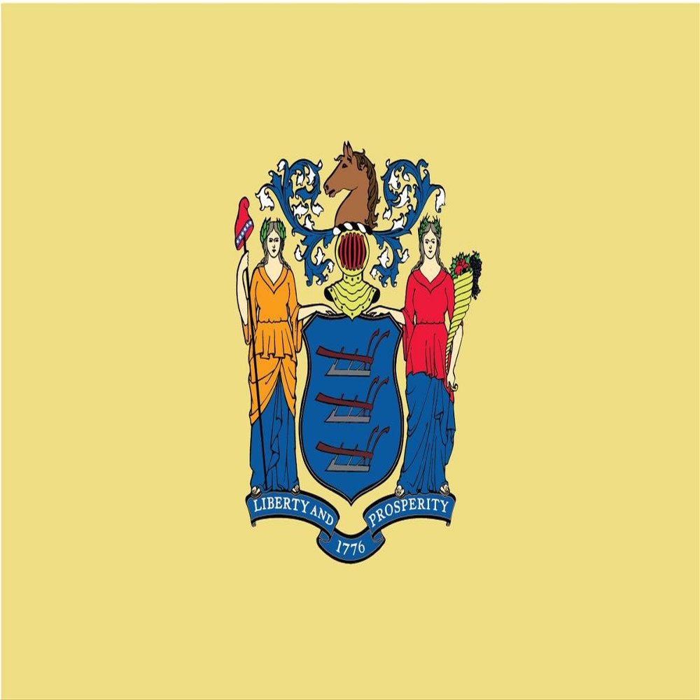 2-Pack New Jersey State Flag Decal Sticker | 5-Inches by 3-Inches | Premium Quality Vinyl | PD336