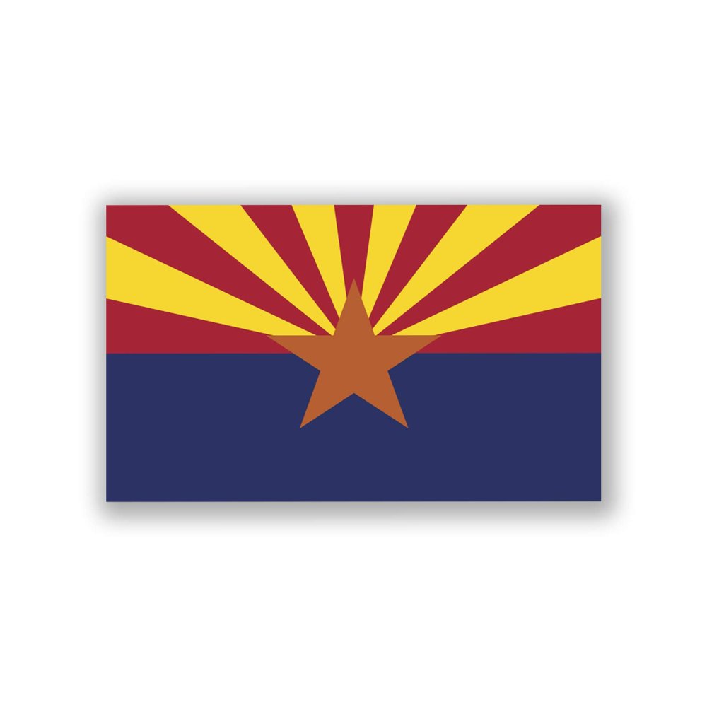 2-Pack Arizona State Flag Decal Sticker | 5-Inches by 3-Inches | Premium Quality Vinyl | PD309