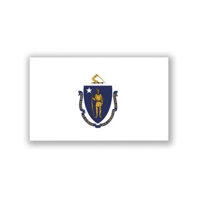 2-Pack Massachusetts State Flag Decal Stickers | Official Flag of Massachusetts Stickers |5-Inches by 3-Inches | Premium Quality Vinyl | PD327F