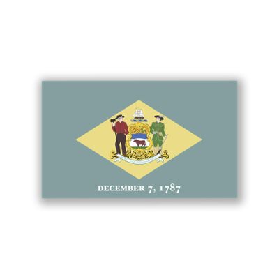2-Pack Delaware State Flag Decal Stickers | Official Flag of Delaware Stickers | 5-Inches by 3-Inches | Premium Quality Vinyl | PD314