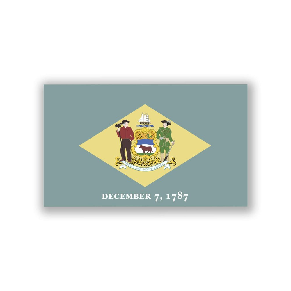 2-Pack Delaware State Flag Decal Stickers | Official Flag of Delaware Stickers | 5-Inches by 3-Inches | Premium Quality Vinyl | PD314