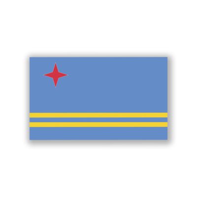 2-Pack Aruba Flag Decal Stickers | Official Flag of Aruba Stickers | 5-Inches by 3-Inches | Premium Quality Vinyl | PD376