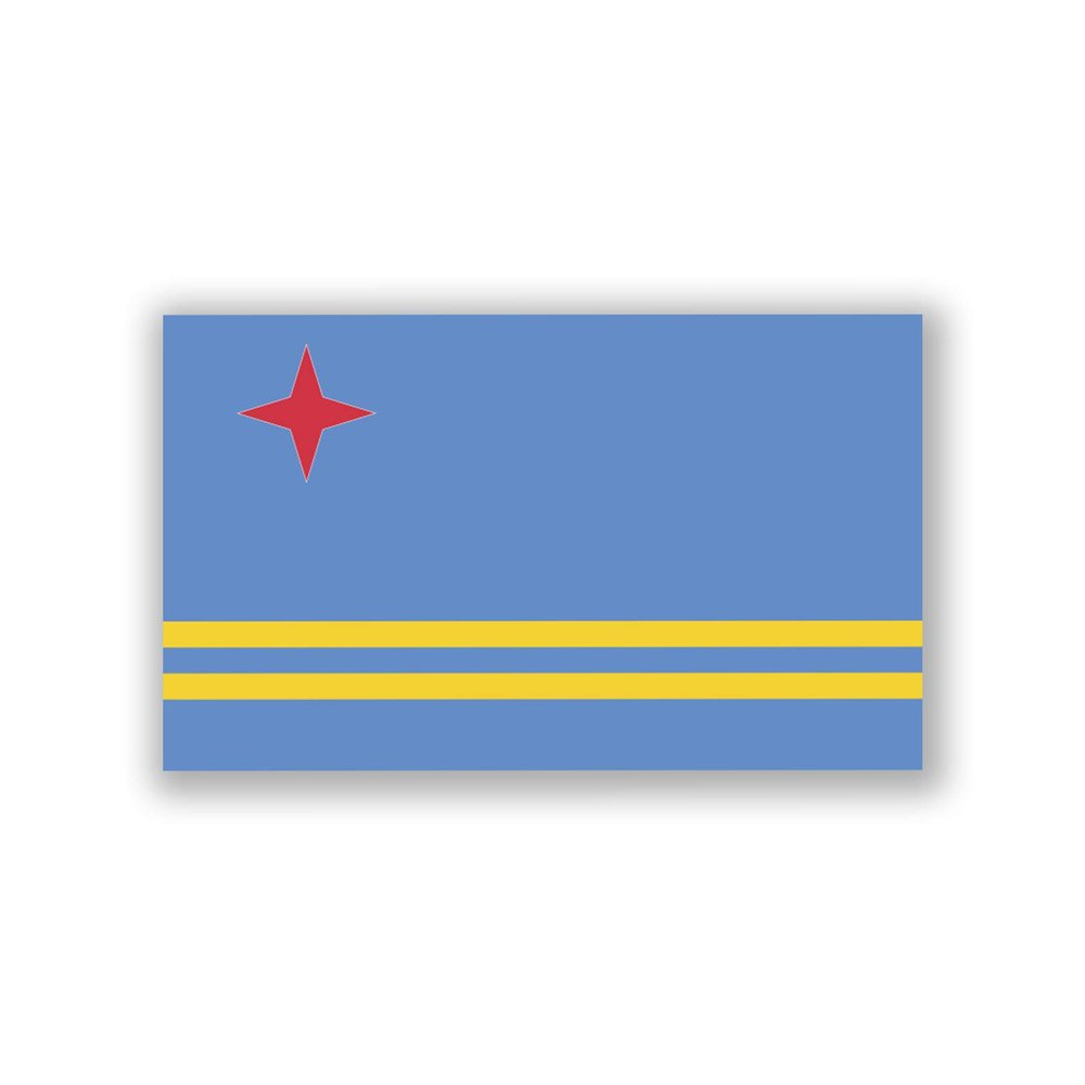 2-Pack Aruba Flag Decal Stickers | Official Flag of Aruba Stickers | 5-Inches by 3-Inches | Premium Quality Vinyl | PD376