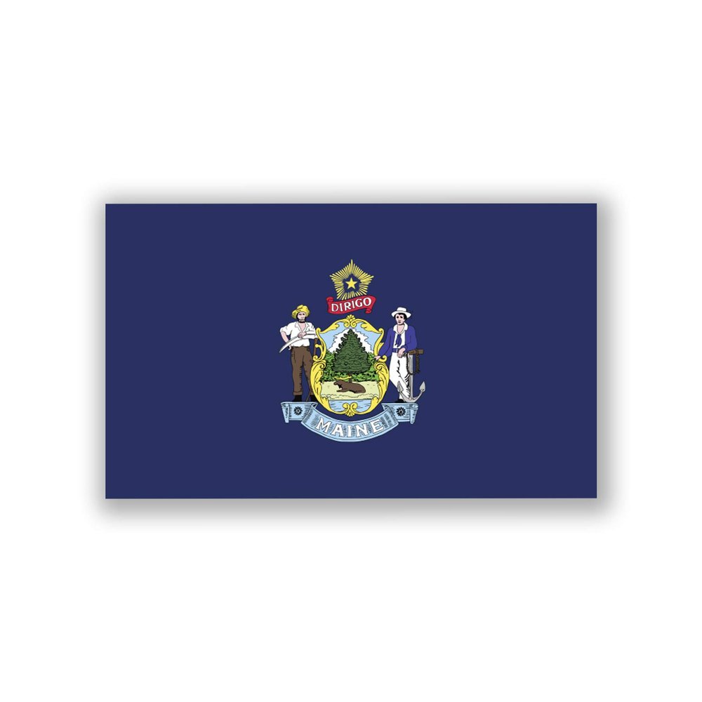 2-Pack Maine State Flag Decal Stickers | Official Flag of Maine Stickers | 5-Inches by 3-Inches | Premium Quality Vinyl | PD325