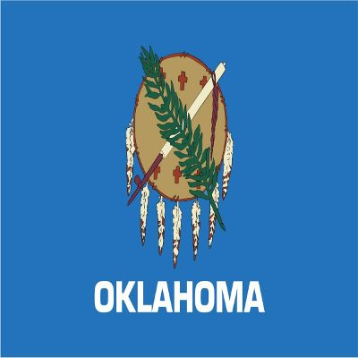 2-Pack Oklahoma State Flag Decal Sticker | 5-Inches by 3-Inches | Premium Quality Vinyl | PD342