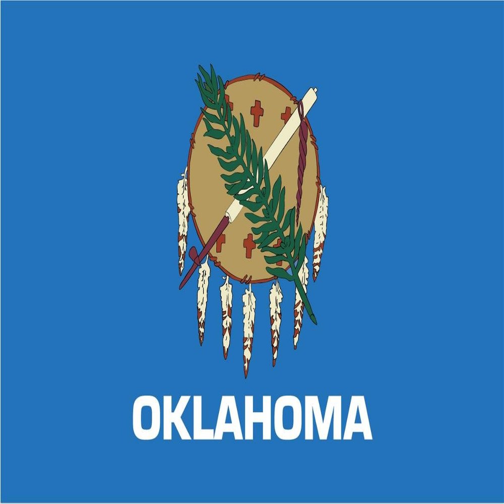 2-Pack Oklahoma State Flag Decal Sticker | 5-Inches by 3-Inches | Premium Quality Vinyl | PD342