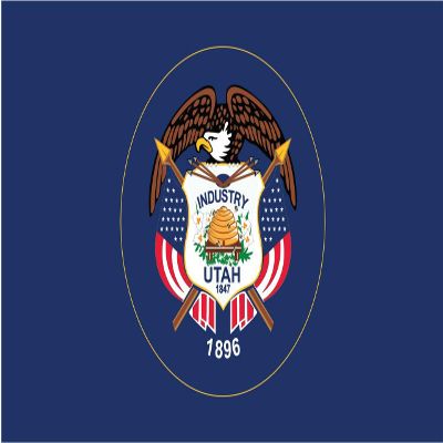 2-Pack Utah State Flag Decal Sticker | 5-Inches by 3-Inches | Premium Quality Vinyl | PD350