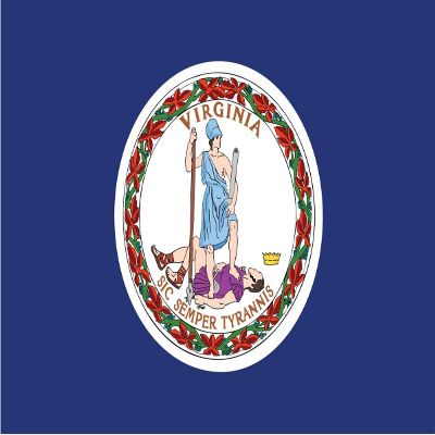 DHDM 2-Pack Virginia State Flag Decal Sticker | 5-Inches By 3-Inches | Premium Quality Vinyl | PD352