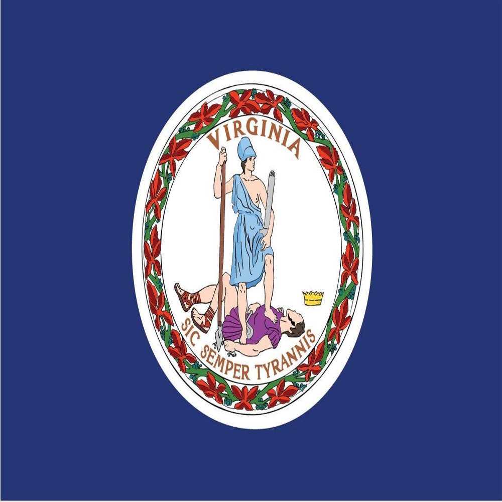DHDM 2-Pack Virginia State Flag Decal Sticker | 5-Inches By 3-Inches | Premium Quality Vinyl | PD352