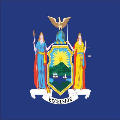 2-Pack New York State Flag Decal Sticker | 5-Inches by 3-Inches | Premium Quality Vinyl | PD338