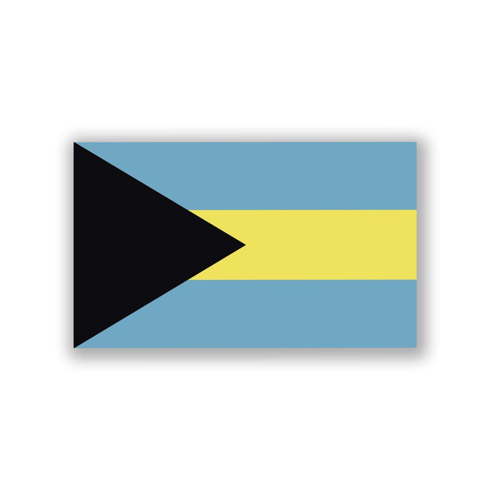 2-Pack Bahamas Flag Decal Sticker | 5-Inches by 3-Inches | Premium Quality Vinyl | PD380