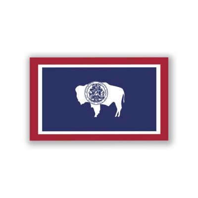 2-Pack Wyoming State Flag Decal Stickers | Official Flag of Wyoming Stickers | 5-Inches by 3-Inches | Premium Quality Vinyl | PD356