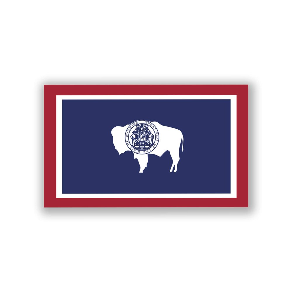 2-Pack Wyoming State Flag Decal Stickers | Official Flag of Wyoming Stickers | 5-Inches by 3-Inches | Premium Quality Vinyl | PD356
