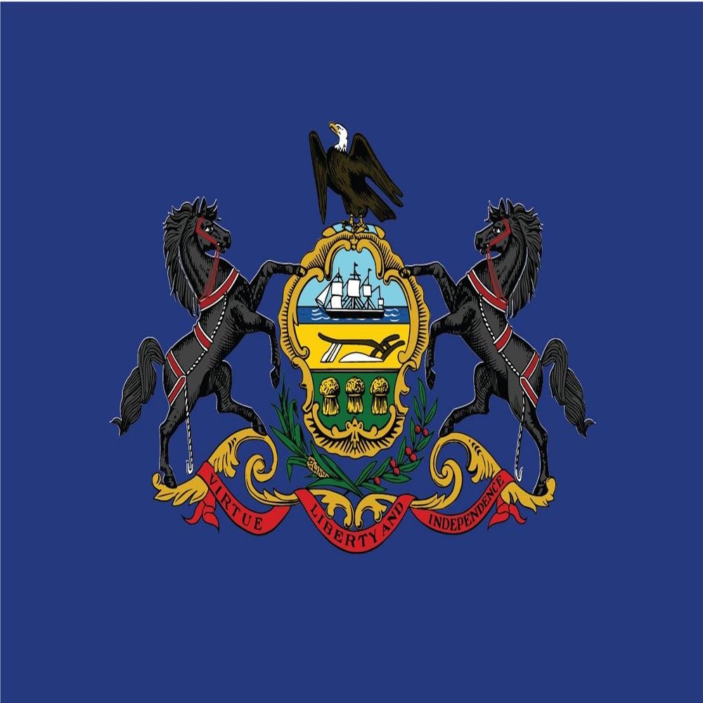 2-Pack Pennsylvania State Flag Decal Sticker | 5-Inches by 3-Inches | Premium Quality Vinyl | PD344