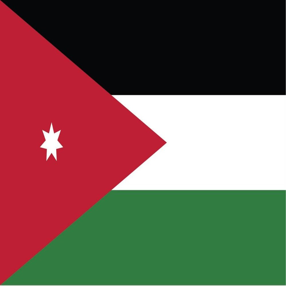 2-Pack Jordan Flag Decal Sticker | 5-Inches by 3-Inches | Premium Quality Vinyl | PD456