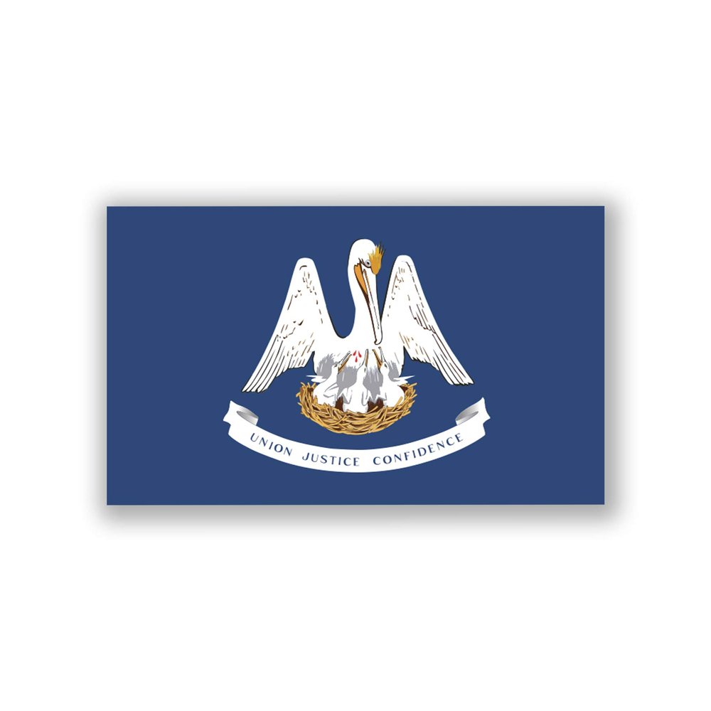 2-Pack Louisiana State Flag Decal Stickers | Official Flag of Louisiana Stickers | 5-Inches by 3-Inches | Premium Quality Vinyl | PD324