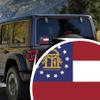 2-Pack Georgia State Flag Decal Stickers | Official Flag of Georgia Stickers | 5-Inches by 3-Inches | Premium Quality Vinyl | PD316 view 3