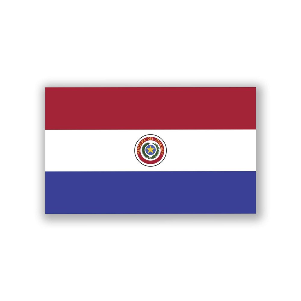 2-Pack Paraguay Flag Decal Sticker | 5-Inches by 3-Inches | Premium Quality Vinyl | PD508