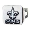 New Orleans Saints NFL Metal Hitch Cover with 3D Team Logo by FANMATS - Unique Round Molded Design Easy Installation on Truck, SUV, Car - Ideal Gift for Die Hard Football Fan view 1